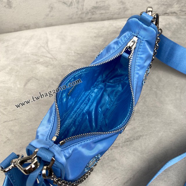 Prada專櫃爆款刺繡亮片三合一包包 1BH204 普拉達22年最新純手工刺繡肩背女包 csp1349